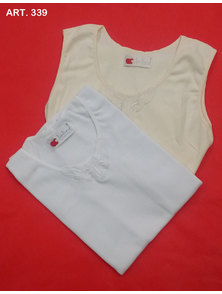 CAMISETA DE DAMA SIN MANGAS CON APLIQUE