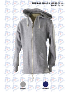 CAMPERA ADULTO FRISA COLOR CON CAPUCHA. T 3
