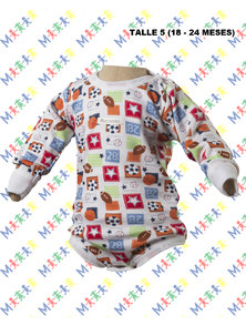 BODY BEBE M/L INTERLOCK ESTAMPA VARON T 18-24 M