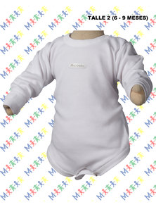 BODY BEBE M/L INTERLOCK BLANCO. TALLE 6-9 M