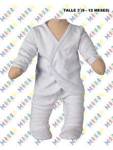 CONJUNTO BATITA-RANITA INTERLOCK BLANCO T. 3