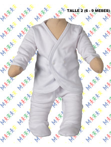 CONJUNTO BATITA-RANITA INTERLOCK BLANCO T. 2