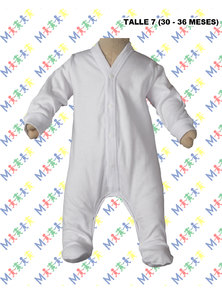 ENTERITO M/L INTERLOCK BLANCO TALLE 36-48 MESES