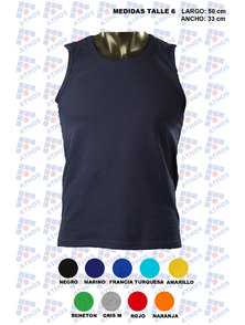 REMERA NIÑO SIN MANGA COLOR ALGODON TALLE 6