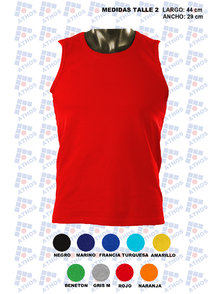 REMERA NIÑO SIN MANGA COLOR ALGODON TALLE 2