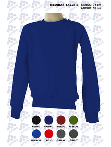 BUZO ADULTO FRISA CUELLO REDONDO COLOR TALLE 2