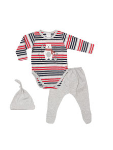 SET ROPITA X 3 BODY RAYADO-RANITA-GORRO
