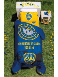 CUBRECAMA 1 1/2 BOCA JRS LICENCIA OFICIAL