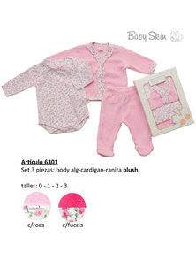 SET X 3 BEBA BODY-SAQUITO-RANITA TALLE 0 AL 3