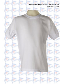 REMERA NIÑO MANGA CORTA MICROPIQUE BLANCA T 10