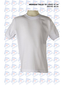 REMERA NIÑO MANGA CORTA MICROPIQUE BLANCA T 18