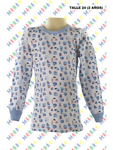 CAMISETA NIÑO MANGA LARGA INTERLOCK. TALLE 24