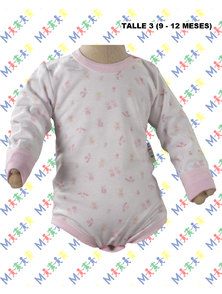 BODY BEBE M/L INTERLOCK ESTAMPA NENA T 9-12 M