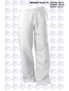 PANTALON NIÑO FRISA BLANCO. TALLE 18