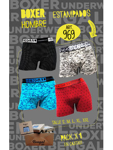 BOXER HOMBRE ESTAMADO TALLE S AL XL