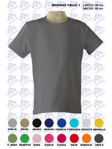 REMERA ADULTO MANGA CORTA COLOR TALLE 1