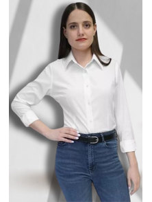 CAMISA DAMA MANGA LARGA BATISTA BLANCA.