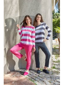 PIJAMA DAMA LARGO RAYADO TALLES 5 AL 8