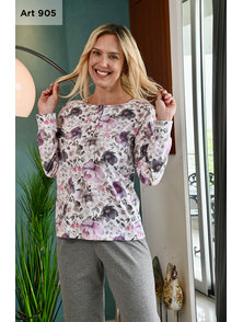 PIJAMA DAMA LARGO CON CASACA TALLES 56 AL 60